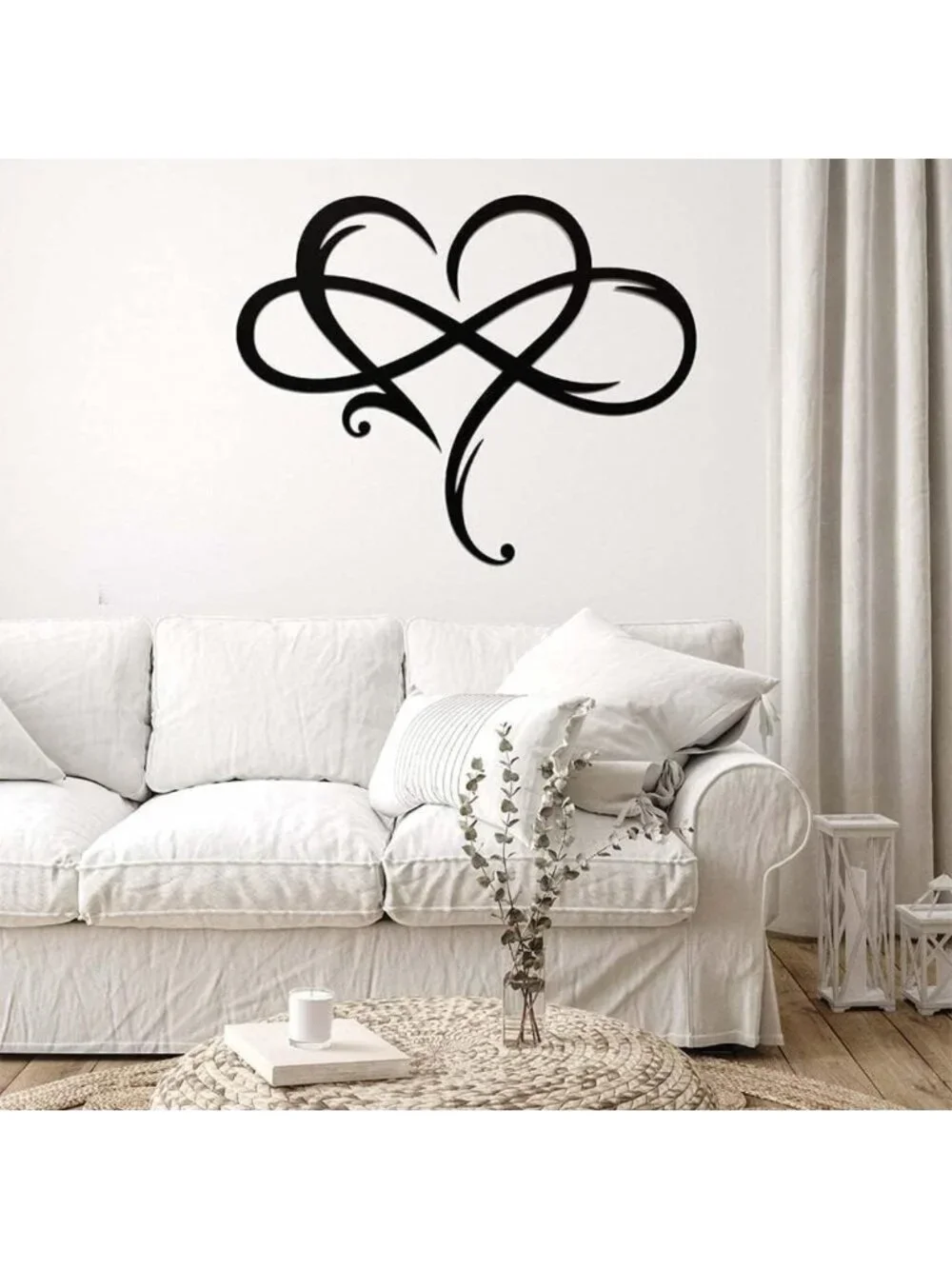 Unique Infinity Heart Metal Wall Art Decor - Love Sign for Home & Wedding